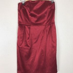 Elegant Sheath, Red Strapless Dress